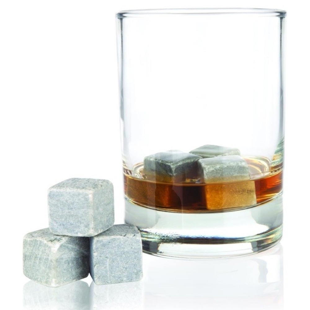 Viski Glacier Rocks, Whiskey Stones Set, Bourbon Rocks, Chilling Stones Set Of 6